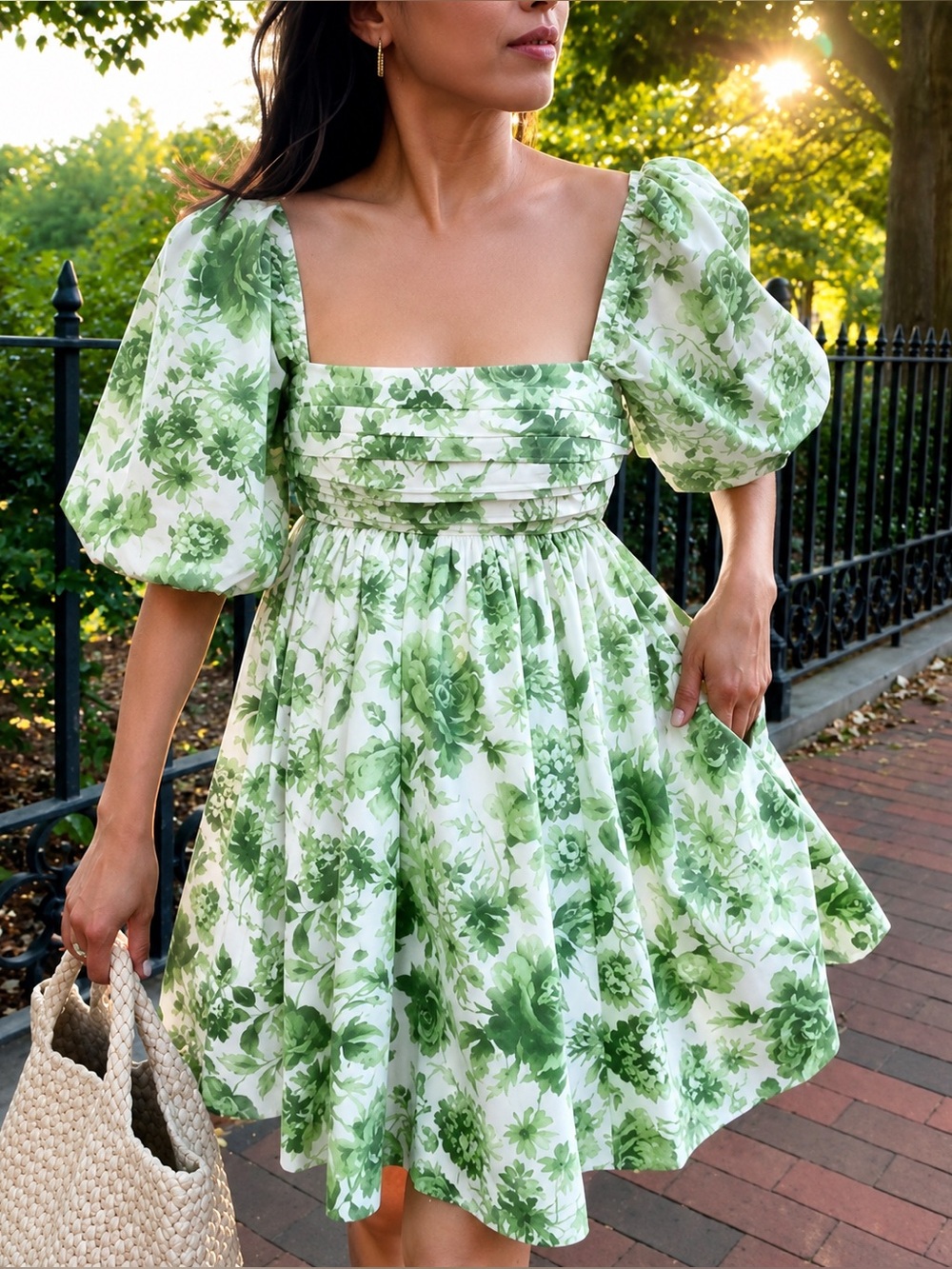 A&F Light Green Smocked Waist‎ Top - A&F